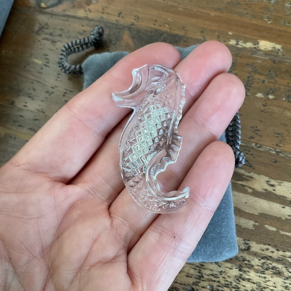 NWT VINTAGE WATERFORD CRYSTAL SEAHORSE BROOCH - Picture 3 of 8